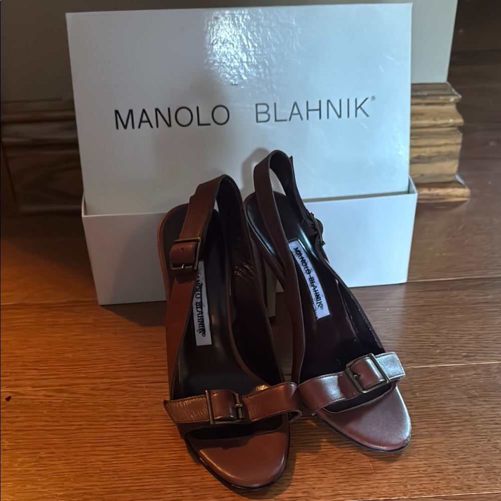 Manolo Blahnik Brown Heels Elegant Design